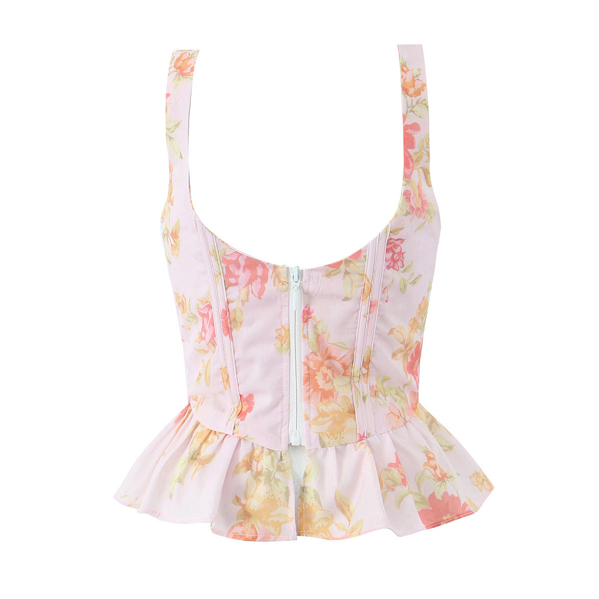 Begonia Print Keel Slim Fit Vest Top