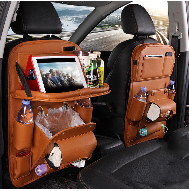 Back Car Seat Leather Tray