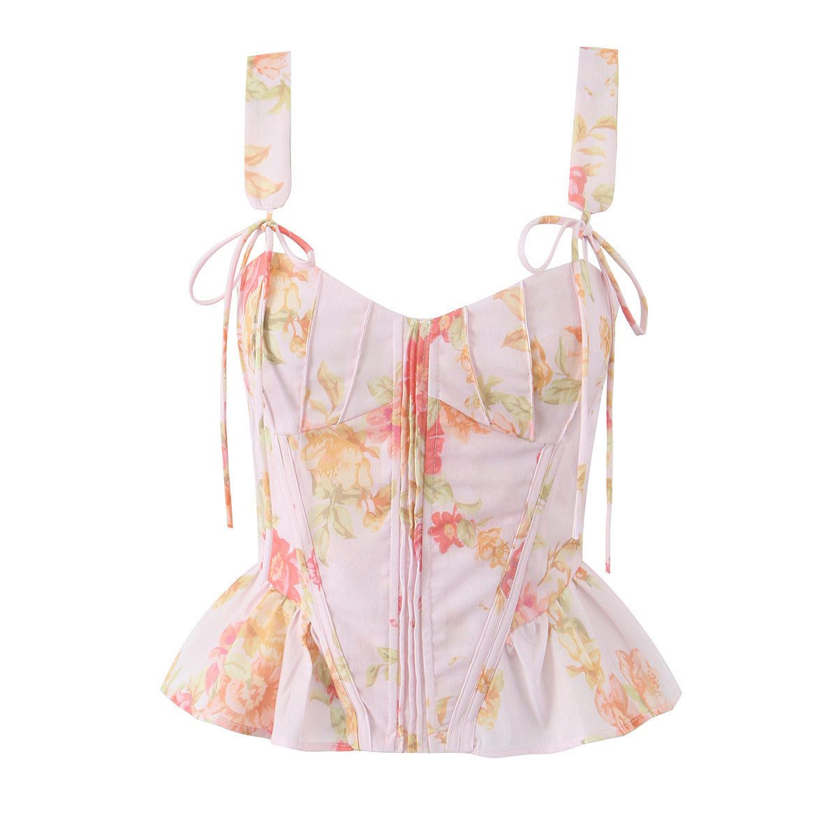 Begonia Print Keel Slim Fit Vest Top