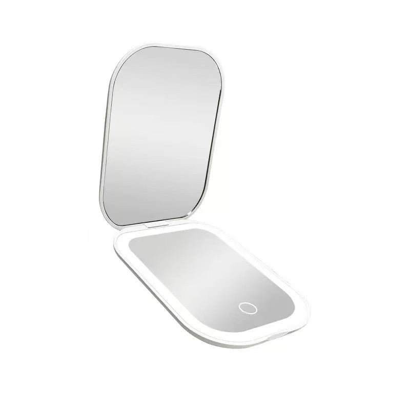 Portable HD Luminous Cosmetic Mirror | Ultra-Thin, Foldable, Tricolor LED Light