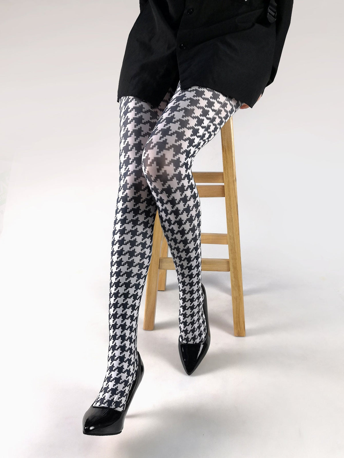 Women's Japanese Color Rose Printed Pantyhose