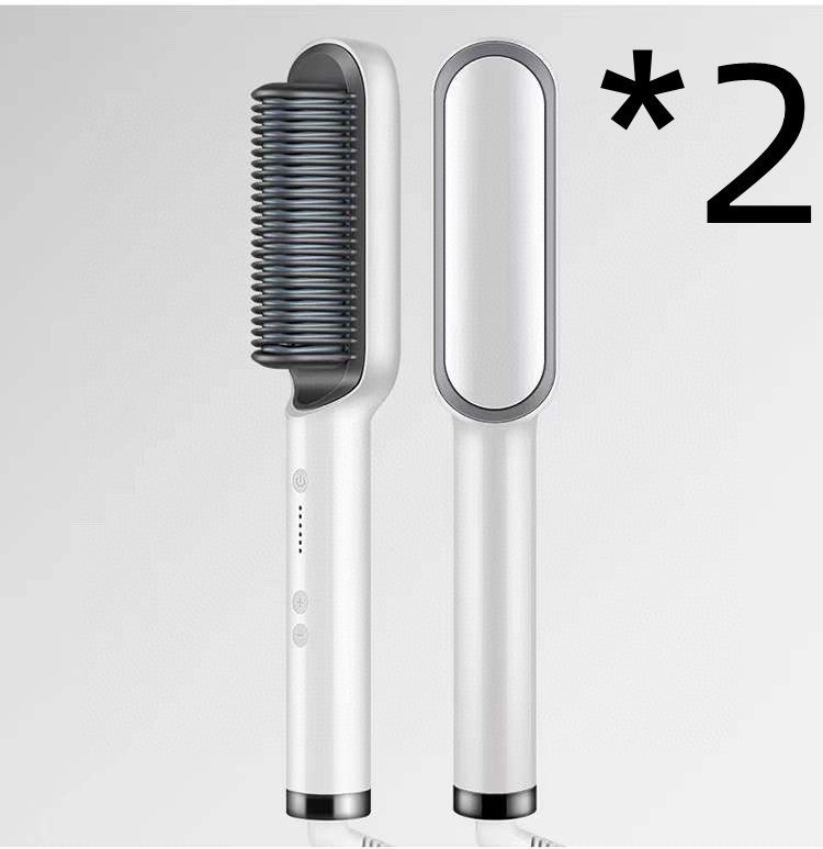 Electric Hair Brush Straightener & Curler | Dual-Purpose Negative Ion Hot Comb