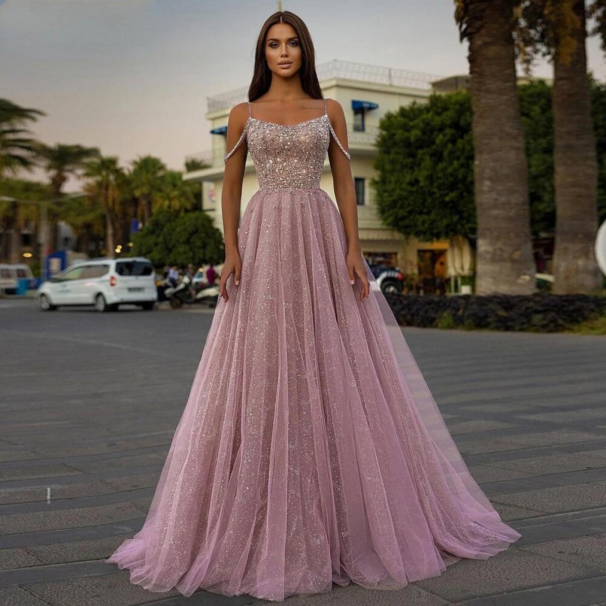 Dazzling Sequin Mesh Wedding Dress Gown