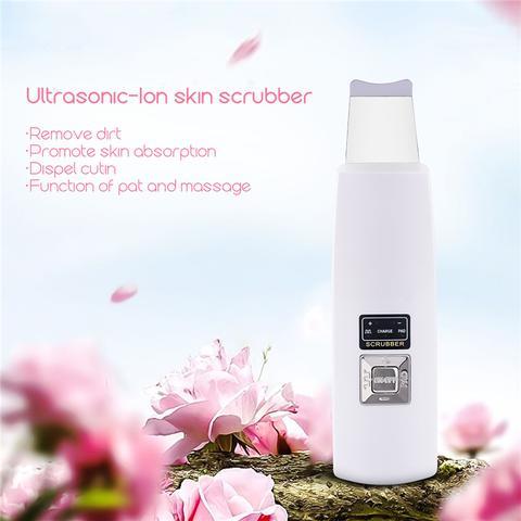Ultrasonic Skin Scrubber & Face Cleanser | Blackhead Acne Removal Facial Spa Tool
