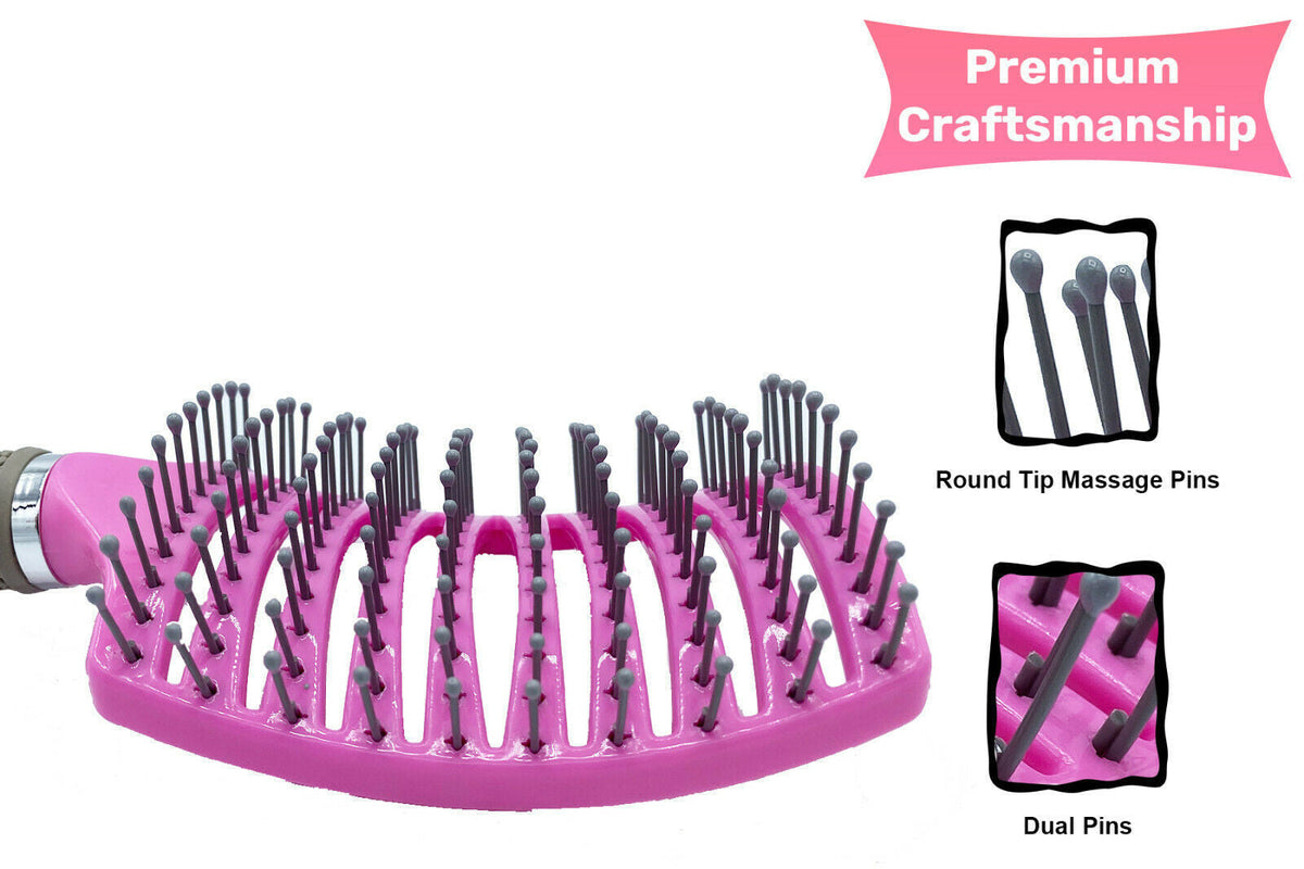 Styling Tool for Wet Curly Hair | Anti-Static Bending Nylon Detangling Brush