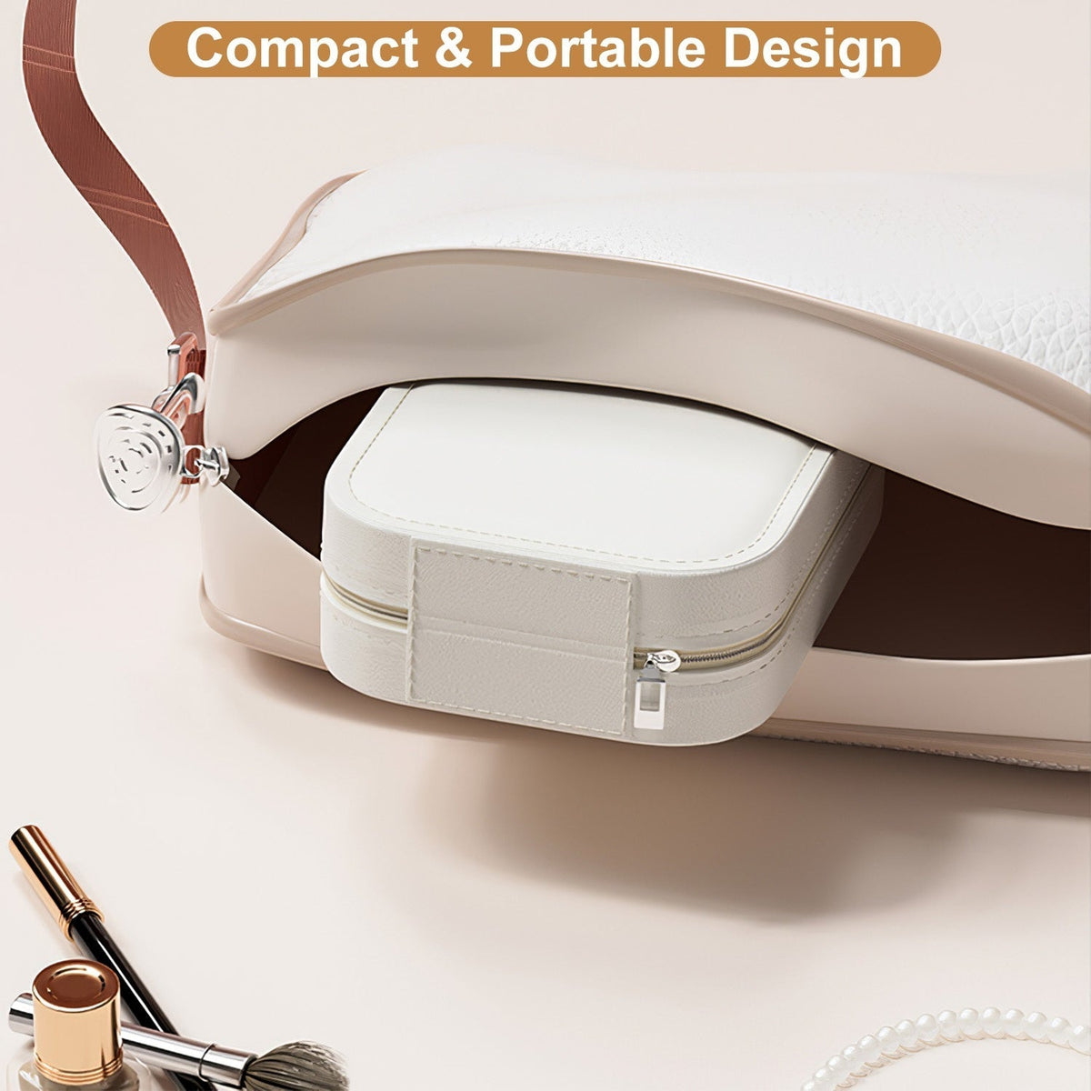 Portable Beauty Cosmetic Bag with LED Mirror | Waterproof, Dimmable 3-Light Modes