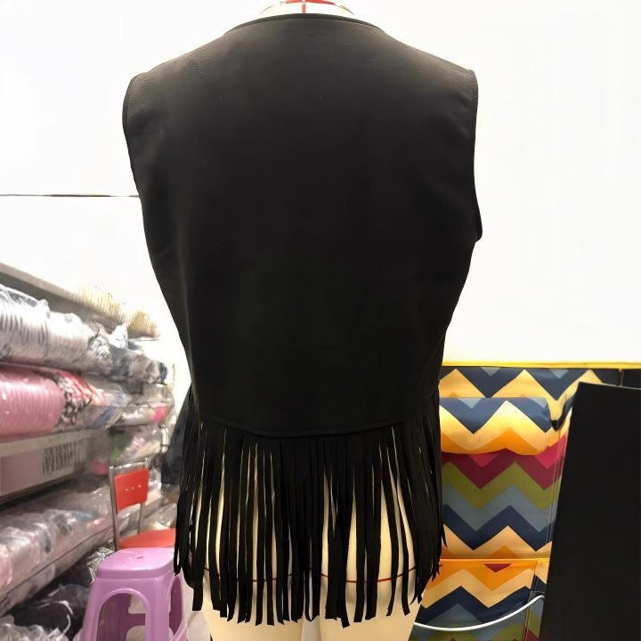 New Fringed Jacket Casual All-match Buttonless Vest