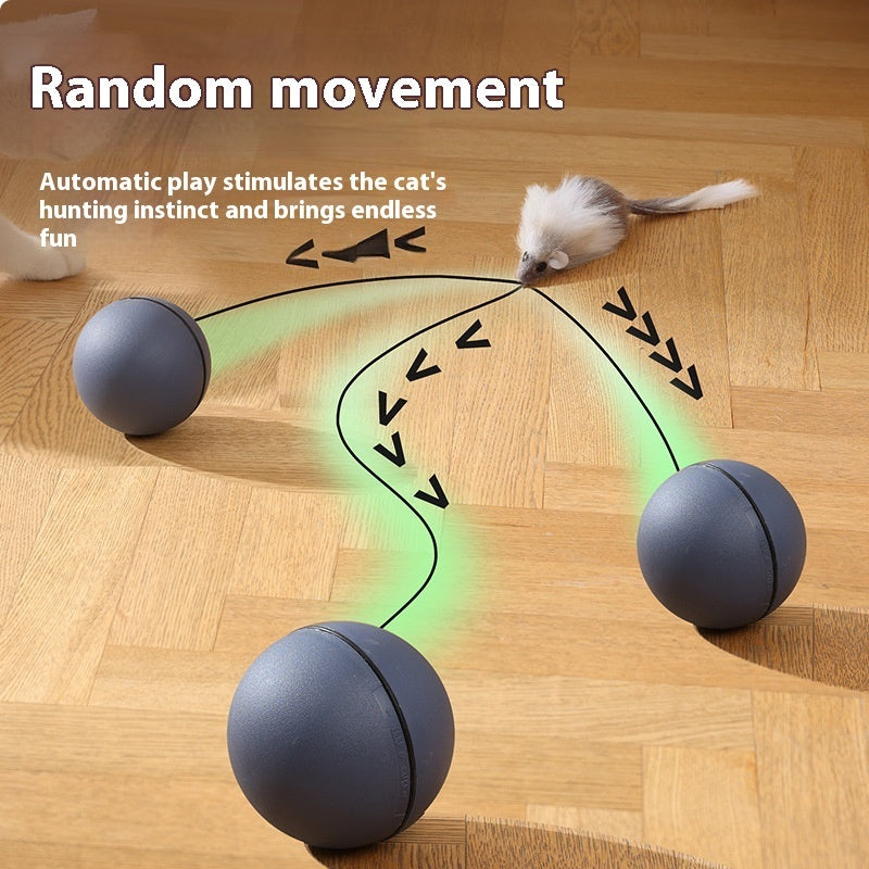 Intelligent Cat Teaser Ball | Automatic Moving Toy with Mouse Sounds for Pets