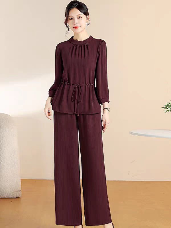 Spring Summer Top And Cropped Pants Age-reducing Two-piece Set
