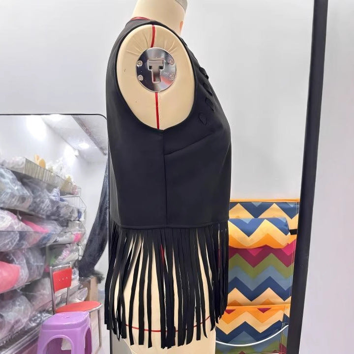 New Fringed Jacket Casual All-match Buttonless Vest