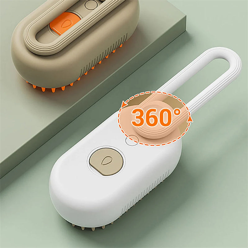 Steamy Dog & Cat Brush | Electric Spray Grooming Comb for Massage & Hair Removal