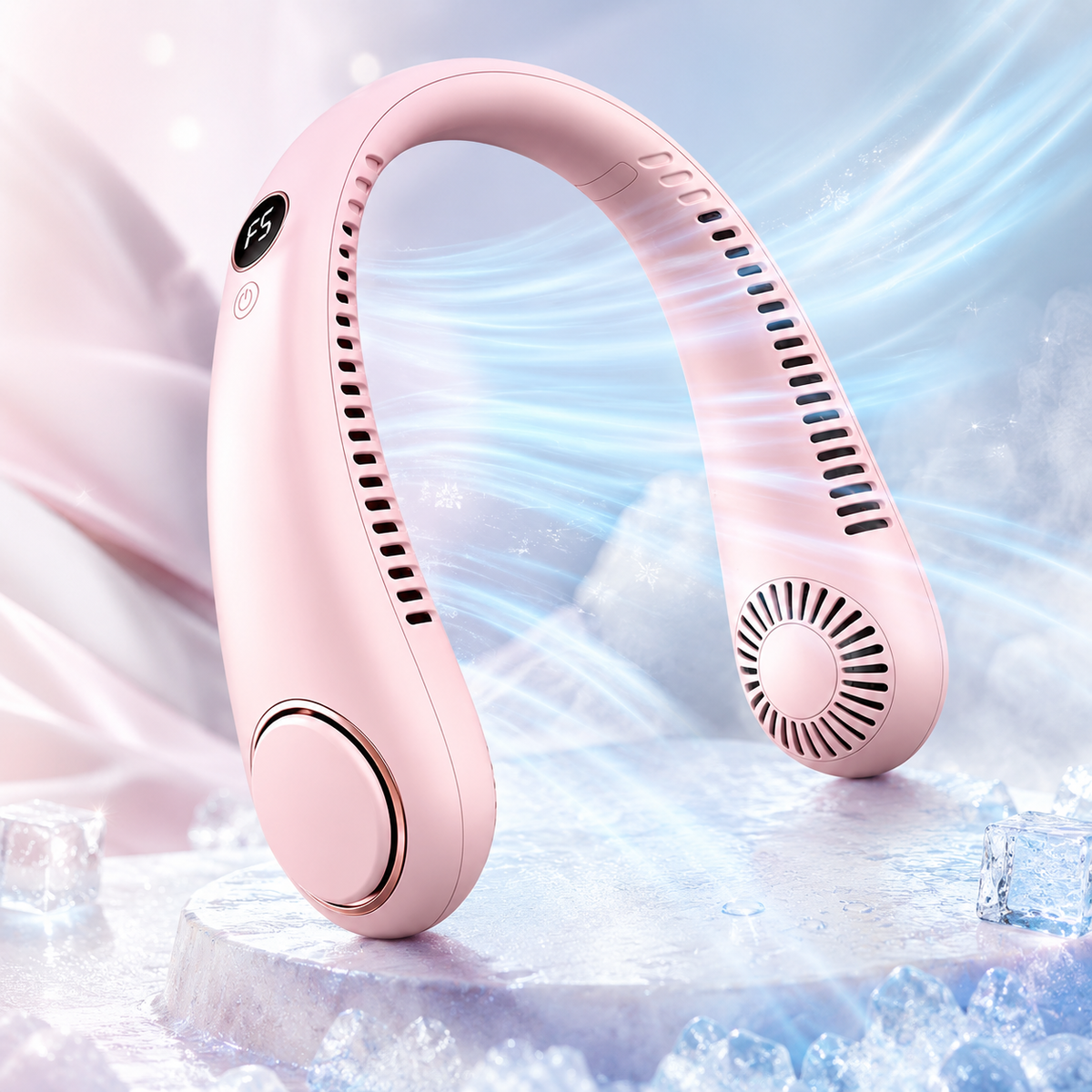 Rechargeable Wearable Neck Fan – 5 Speeds, Quiet Airflow & Up to 9 Hours Use