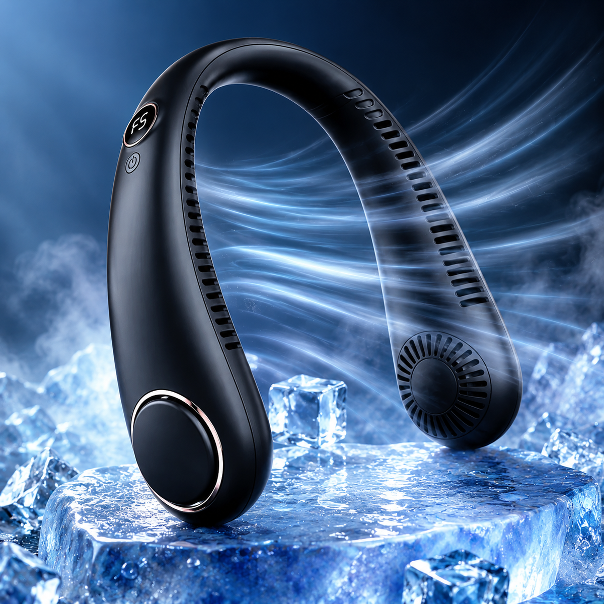 Rechargeable Wearable Neck Fan – 5 Speeds, Quiet Airflow & Up to 9 Hours Use